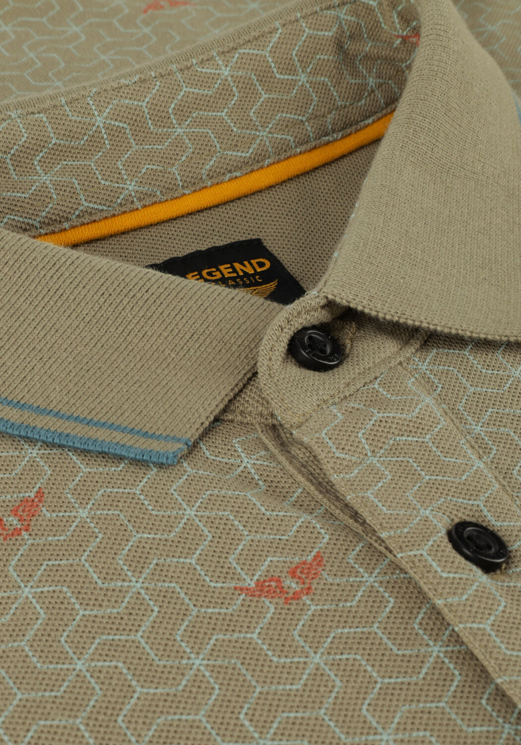 Olive PME LEGEND Polo-Shirt SHORT SLEEVE POLO FINE PIQUE ALL OVER PRINT - large