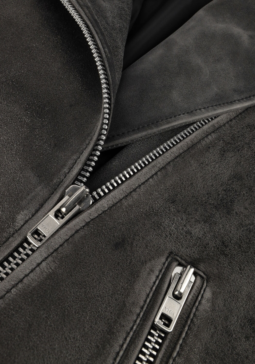 Graue MODSTR&Ouml;M Lederjack HULLAMD JACKET - large