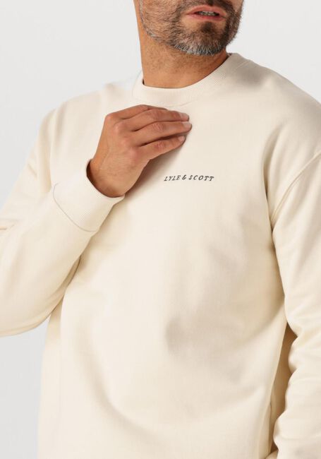 Beige LYLE & SCOTT Sweatshirt SCRIPT BRUSH BACK CREW NECK SWEATSHIRT - large