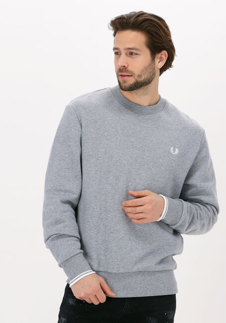 Graue FRED PERRY Pullover CREW NECK SWEATSHIRT - large