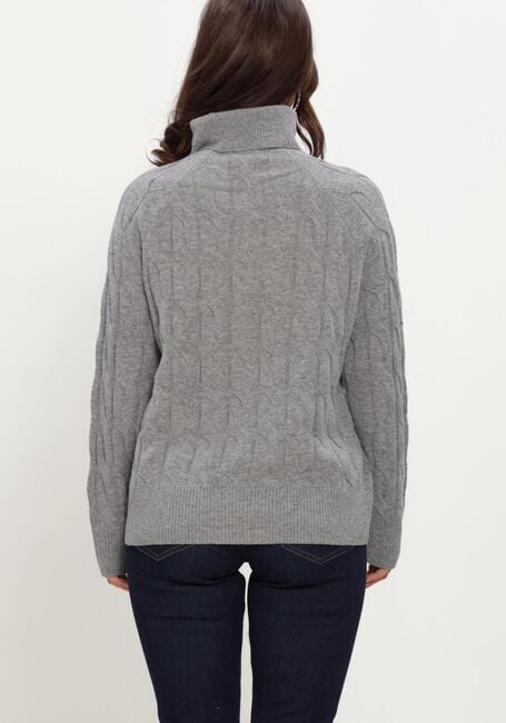 Graue TOMMY HILFIGER Rollkragenpullover SOFT WOOL CABLE ROLL-NK LS SWT - large