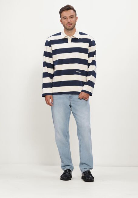 Dunkelblau POCKIES Polo-Shirt STRIPED LS POLO - large