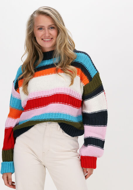 Mehrfarbige/Bunte TOMMY JEANS Pullover TJW MULTI COLORBLOCK SWEATER - large