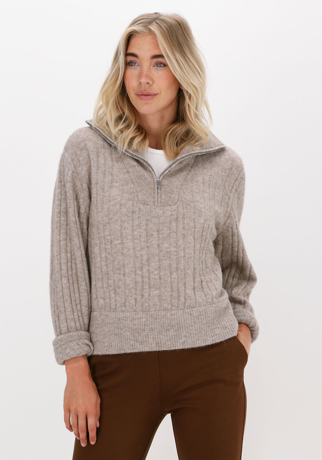 Sand GESTUZ Pullover ALPHA GZ R ZIPPER PULLOVER Omoda