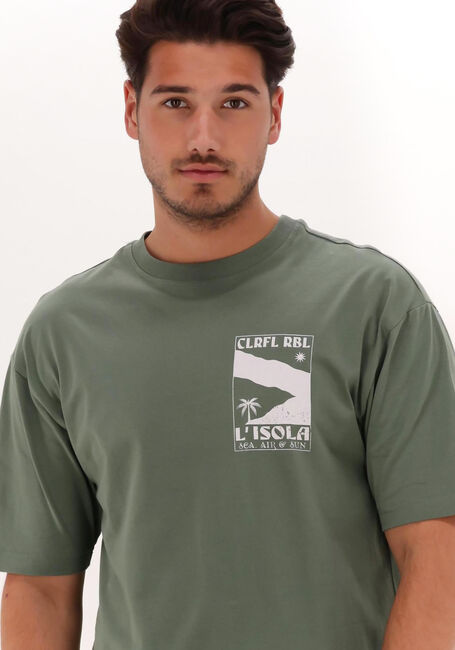 Grüne COLOURFUL REBEL T-shirt L'ISOLA WASHED BASIC TEE - large