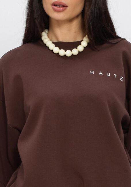 Braune HAUTE L'AMITI&Eacute; Tops & T-shirts MAXI SPLIT SS LOGO SWEAT - large