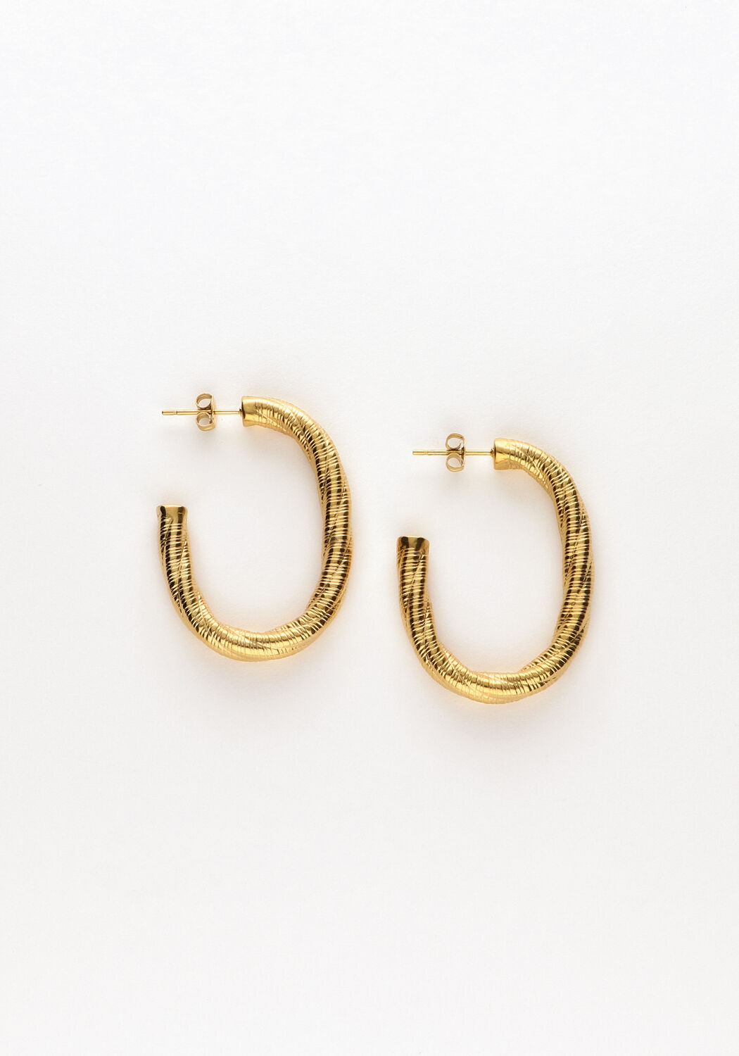 Goldfarbig NOTRE-V Ohrringe OORBELLEN GROOT GEDRAAID