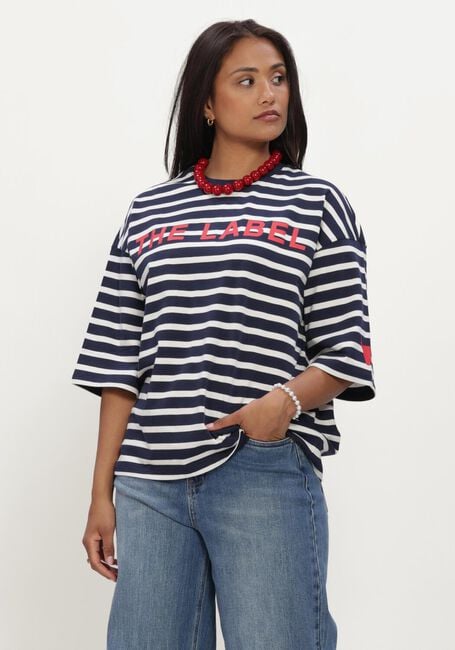 Blaue ALIX THE LABEL Tops & T-shirts LADIES KNITTED Y/D STRIPE T-SHIRT - large