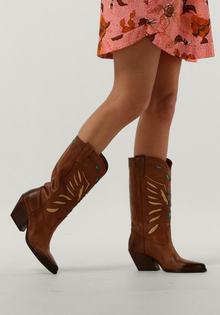 Cognacfarbene ELENA IACHI Cowboystiefel E3492-2 - large
