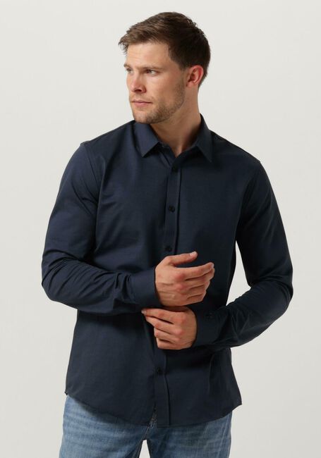 Dunkelblau CAST IRON Klassisches Oberhemd LONG SLEEVE SHIRT TWILL JERSEY 2 TONE - large