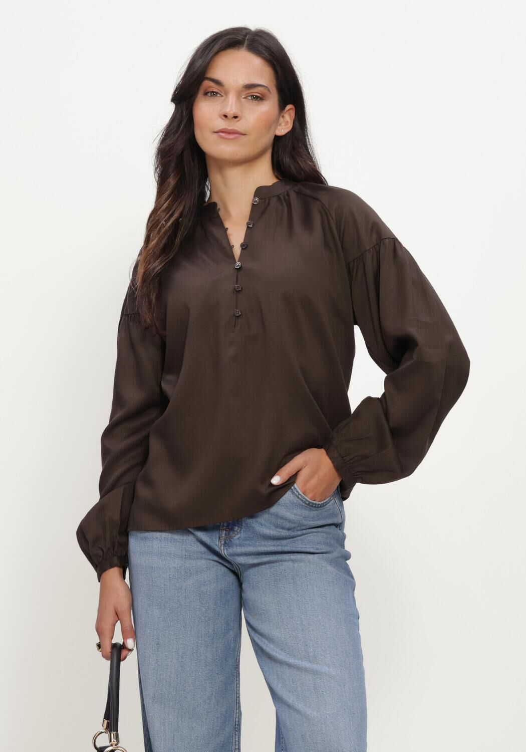 Braune SELECTED WOMEN Blusen SLWDONNA LS SHIRT - large
