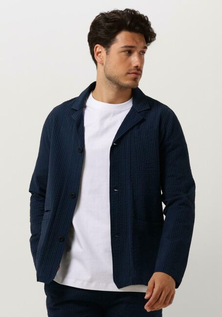 Blaue BUTCHER OF BLUE Casual-Oberhemd WORKER SEERSUCKER BLAZER - large