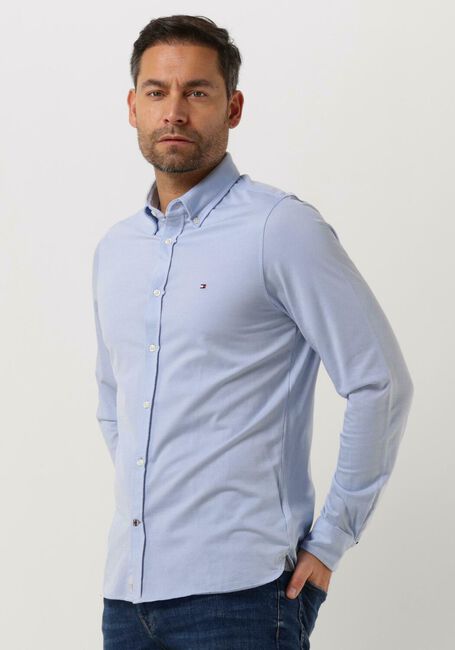 Blaue TOMMY HILFIGER Klassisches Oberhemd 1985 KNIT SOLID SF SHIRT - large