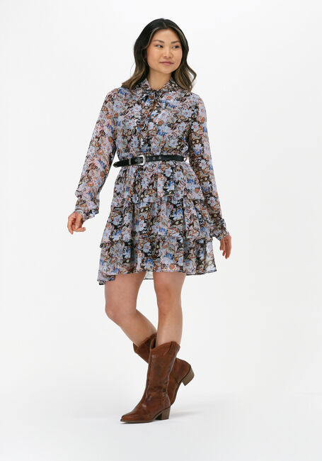 Mehrfarbige/Bunte COLOURFUL REBEL Minikleid KIMI PAISLEY FLORAL MIXED MINI BELTED RUFFLE DRESS - large