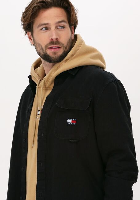 Schwarze TOMMY JEANS Overshirt TJM TRUE BLACK DENIM SHIRT - large