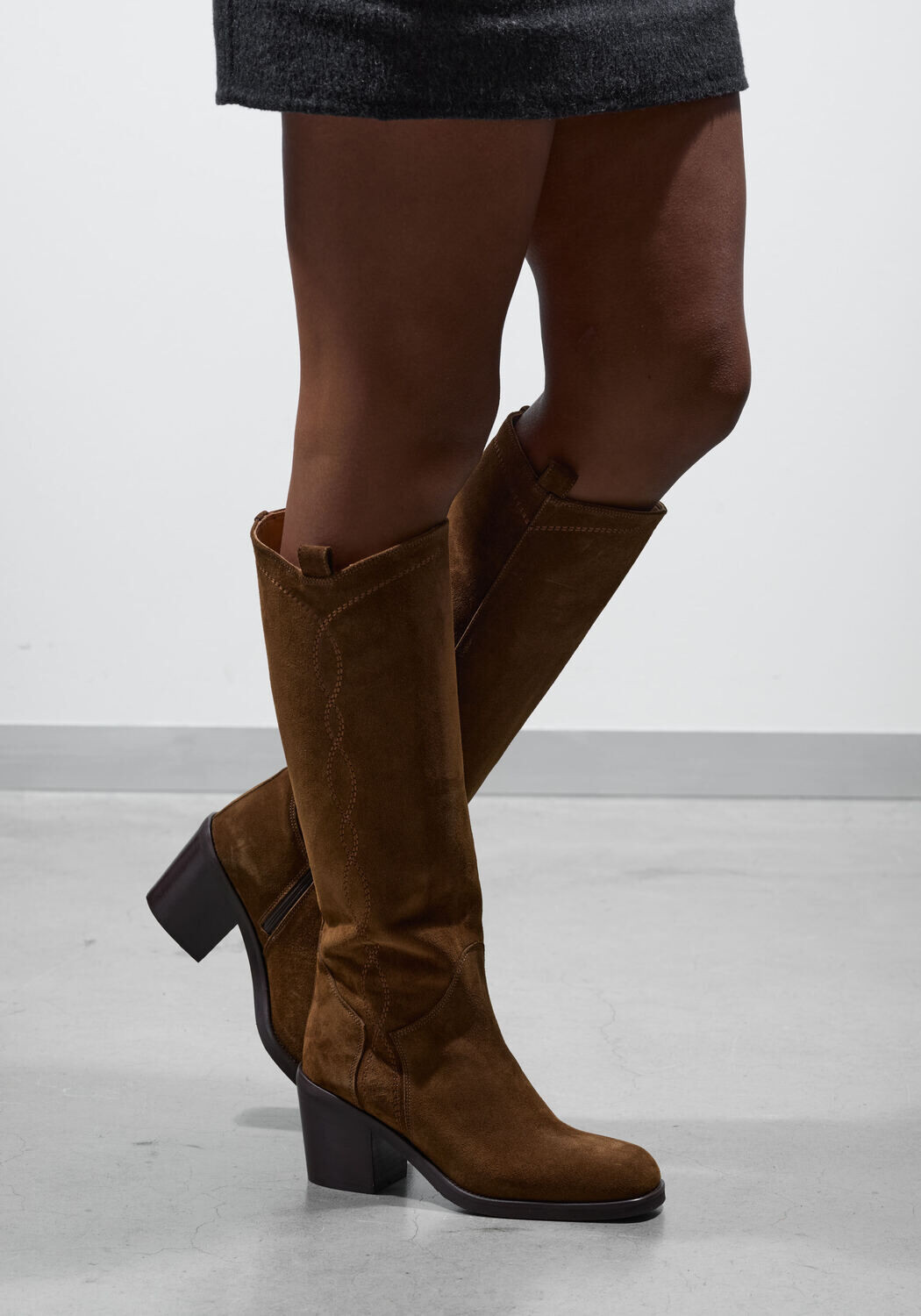 Cognacfarbene STEFANO LAURAN Hohe Stiefel B5631 - medium