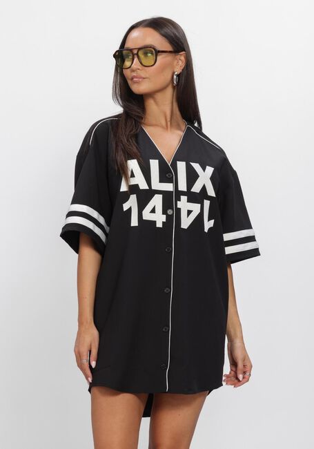 Schwarze ALIX THE LABEL Kleider LADIES WOVEN BASEBALL SHIRT DRESS - large