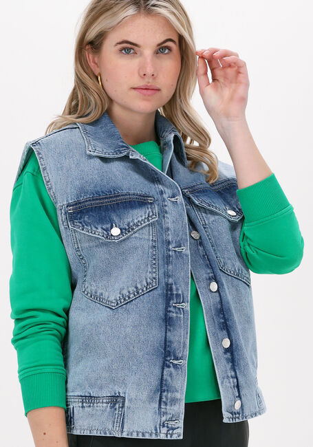 Blaue ALIX THE LABEL Jeansjacke EMBROIDERD DENIM WAISTCOAT 313 - large