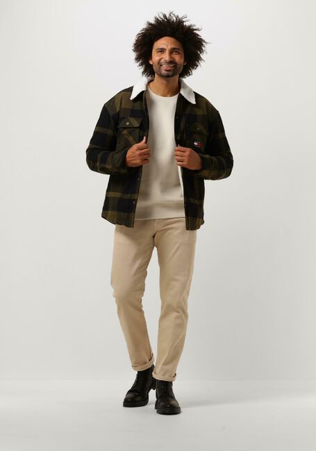 Grüne TOMMY JEANS Pullover TJM CHECK SHERPA LINED OVERSHIRT - large