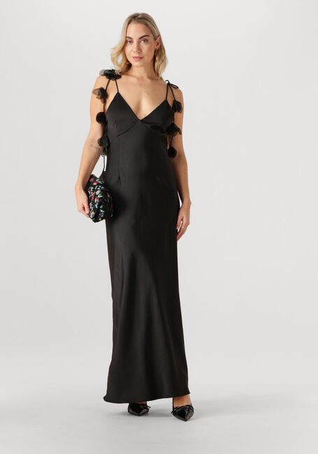 Schwarze NEO NOIR Maxikleid COLLY HEAVY SATEEN DRESS - large