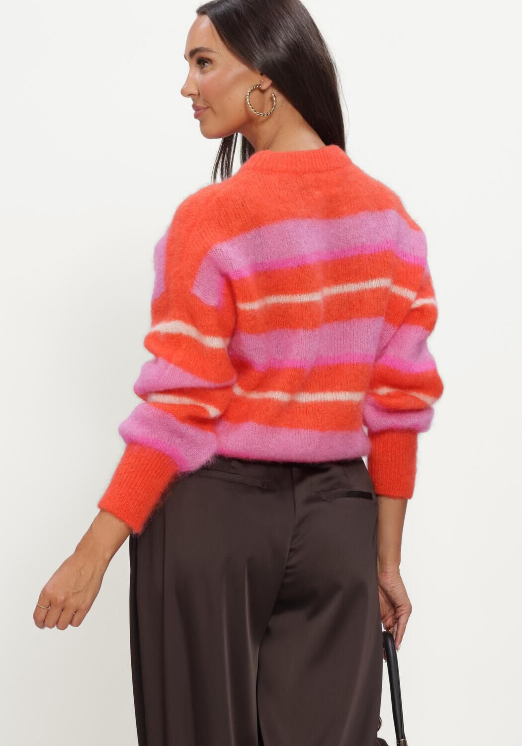 Mehrfarbige/Bunte TWNS Pullover STRIPED LONG-SLEEVE ROUND NECK SWEATER - large