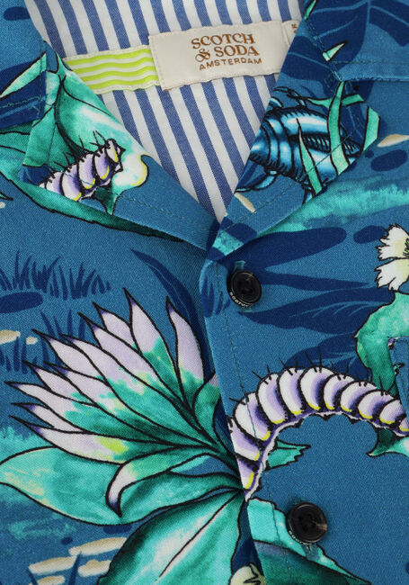 Blaue SCOTCH & SODA Polo-Shirt ALL OVER PRINTED SHORT SLEEVE SHIRT - large