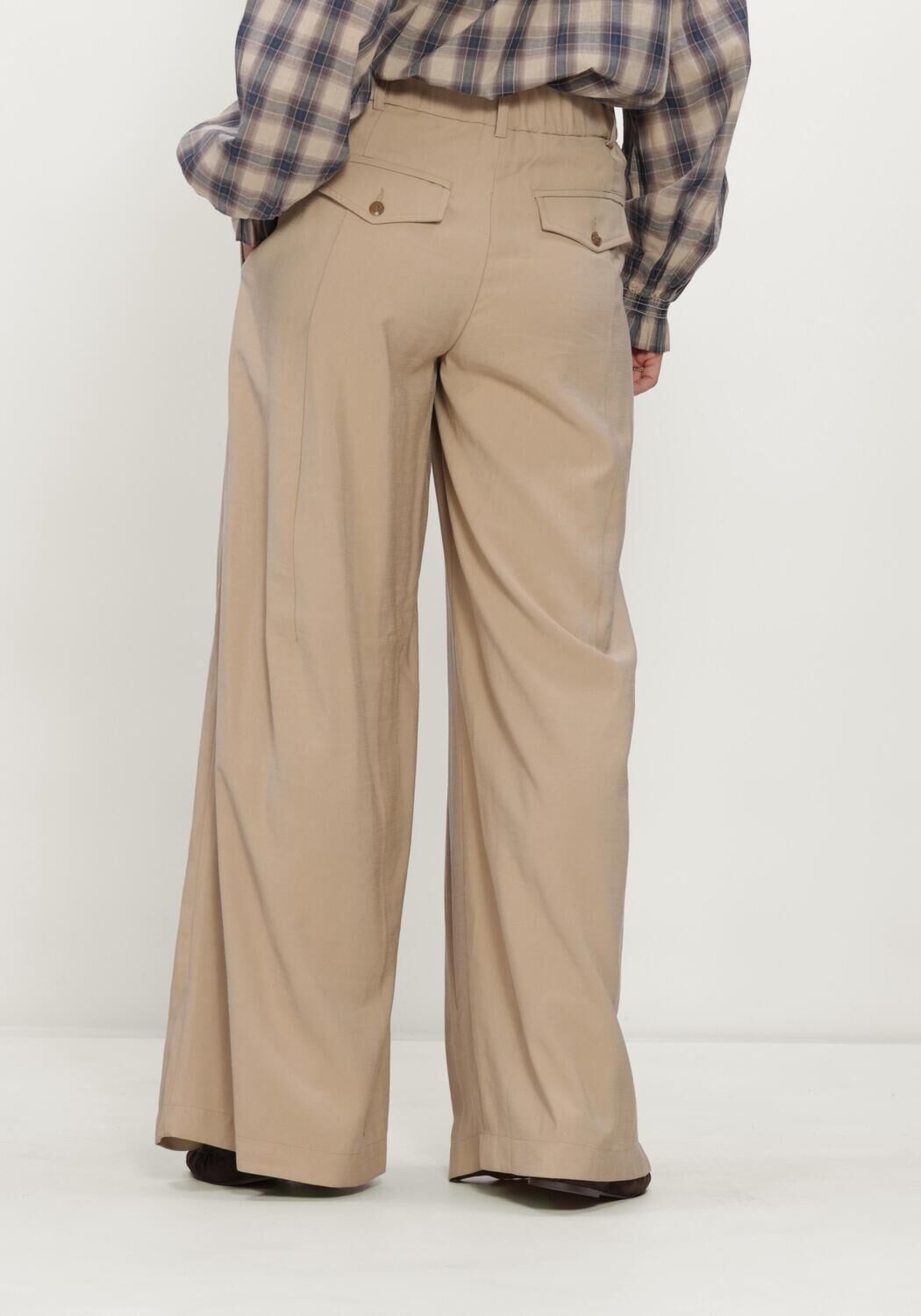 Beige SUMMUM Weite Hose TROUSERS VISCOSE TWILL - large
