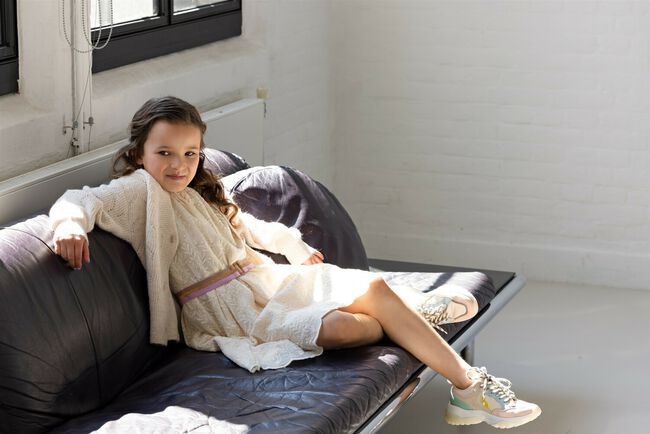 Ecru NONO Strickjacke NOVA GIRLS KNITTED BUTTON UP CARDIGAN WHITE - large