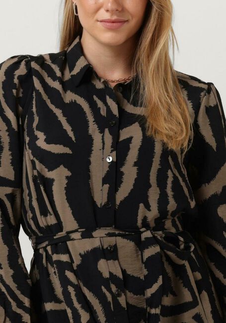 Schwarze SUMMUM Midikleid DRESS ABSTRACT LEAVES - large