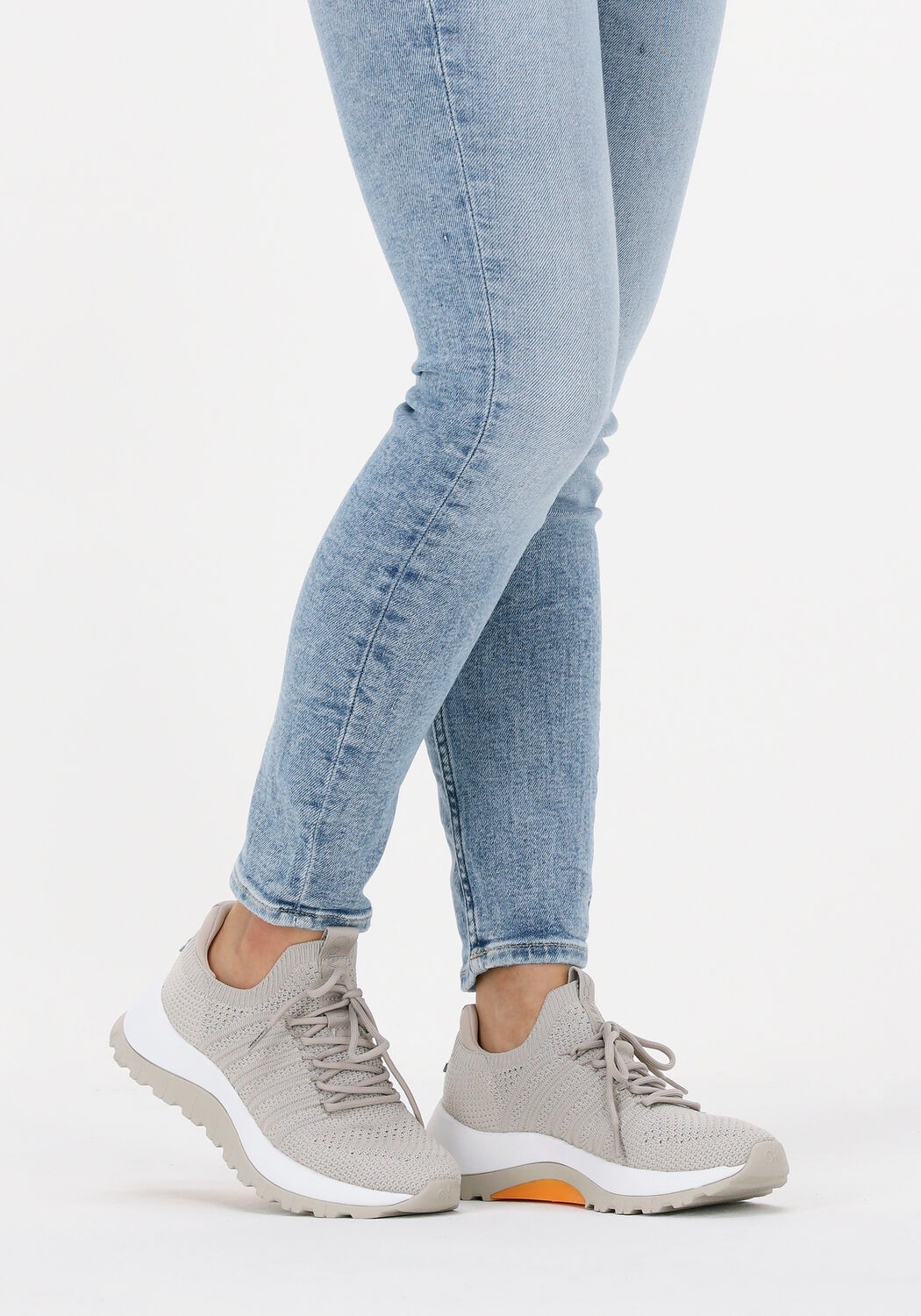 Beige CALVIN KLEIN Sneaker Low KNIT LACE UP - large