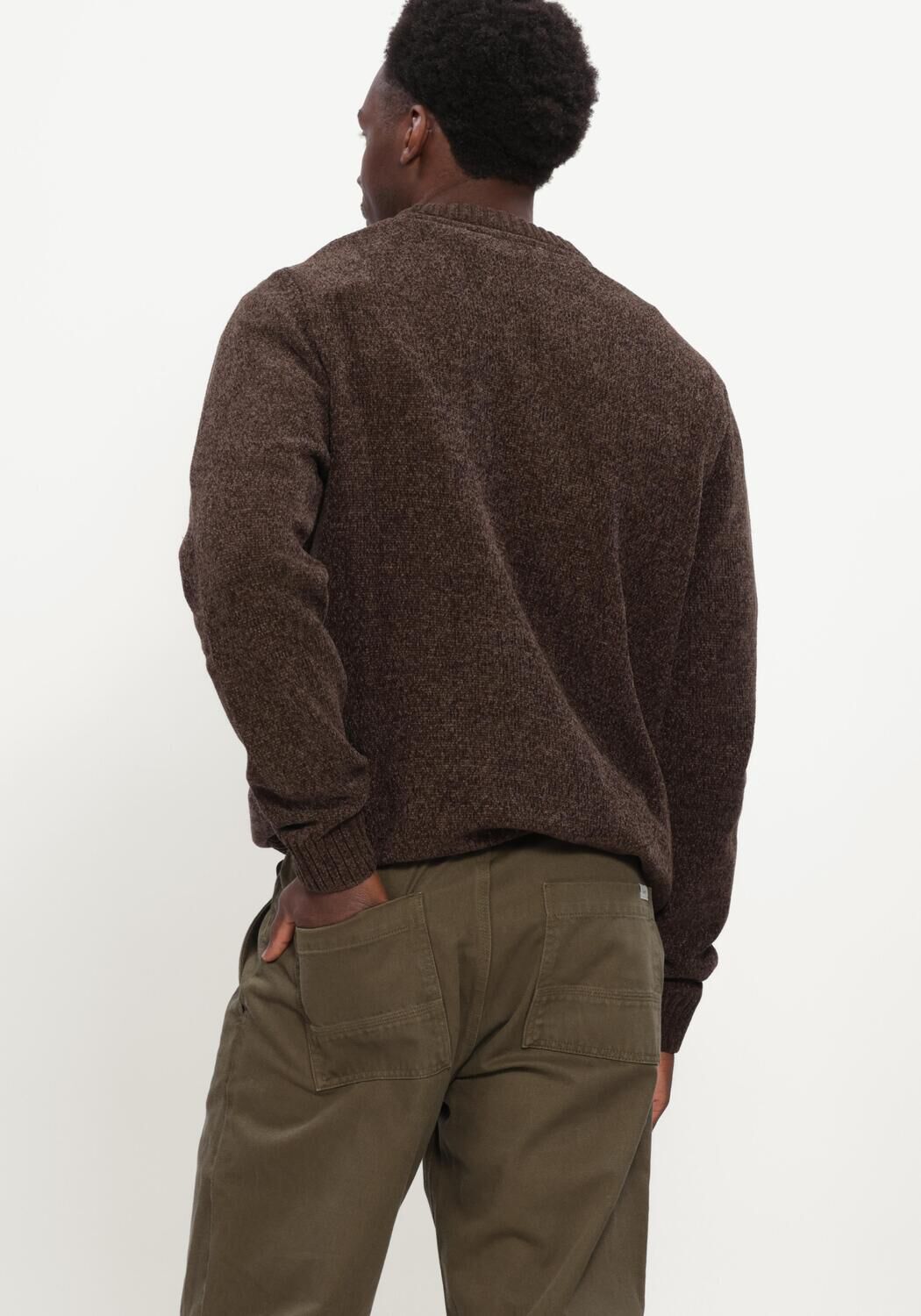 Braune ANERKJENDT Pullover AKSUNE CHENILLE KNIT - large