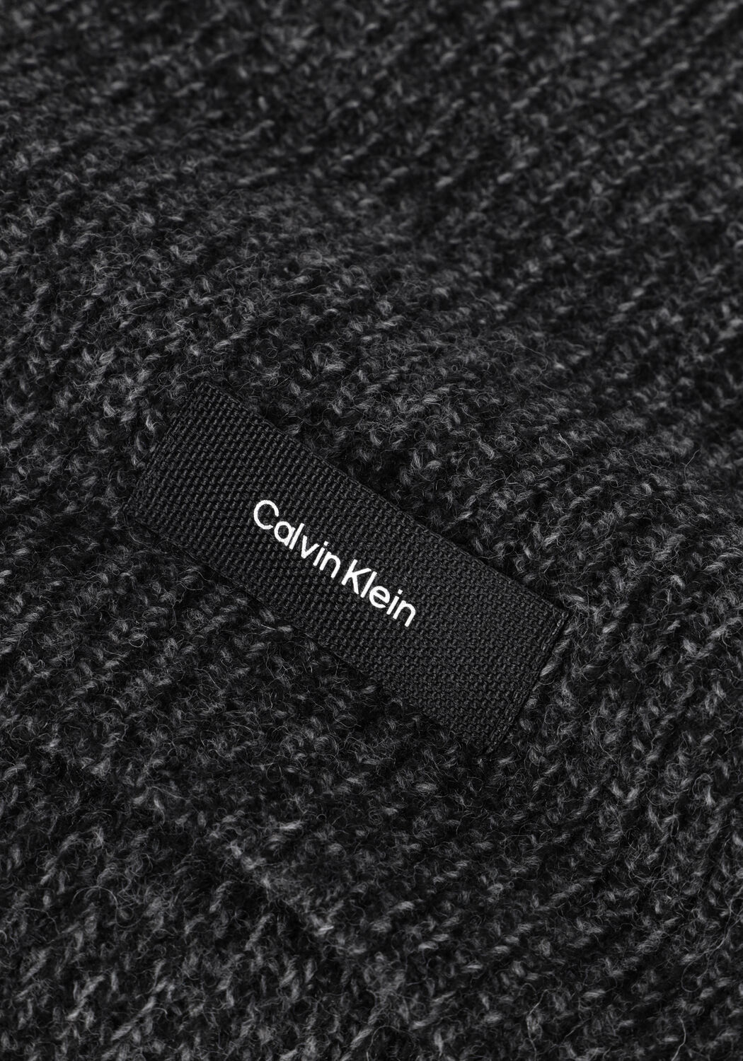 Schwarze CALVIN KLEIN Schal DADDY WOOL KNIT SCARF 30X180 - large