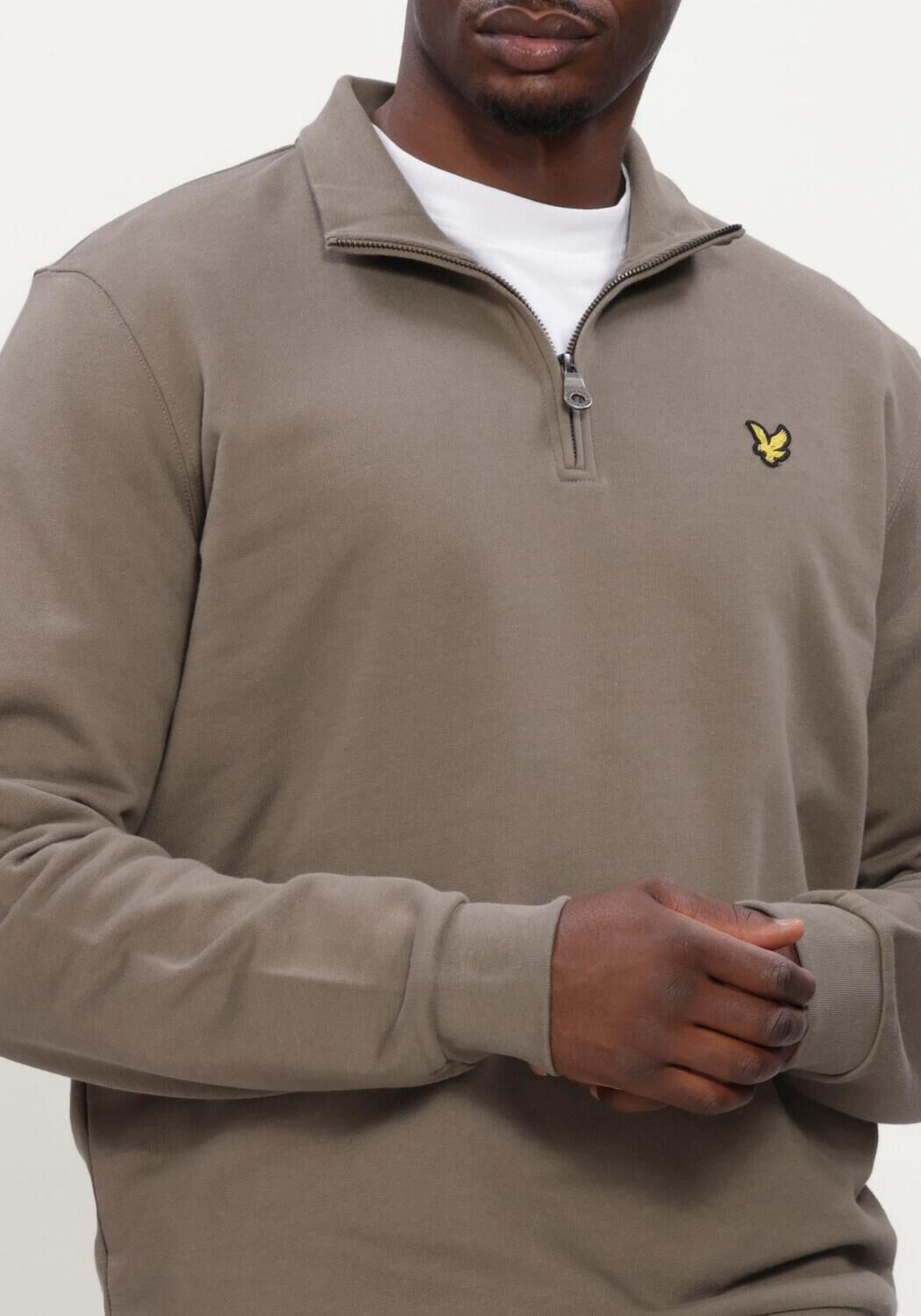 Gr&uuml;ne LYLE & SCOTT Pullover LOOPBACK QUARTER ZIP SWEAT - large