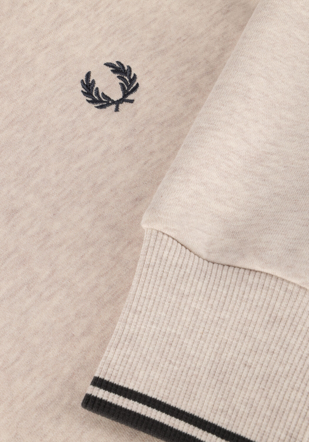 Beige FRED PERRY Pullover CREW NECK SWEATSHIRT - large