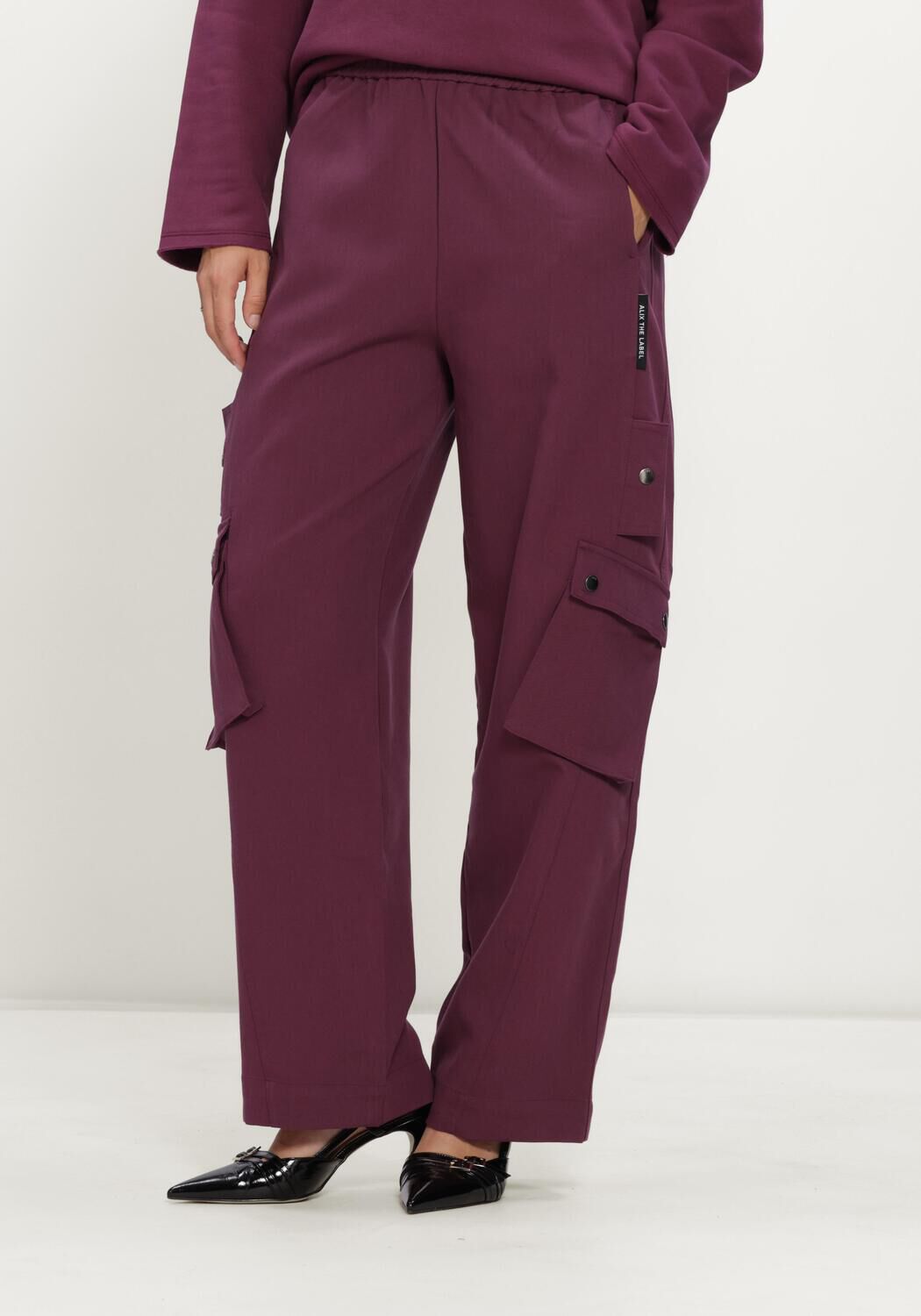 Bordeaux ALIX THE LABEL Cargohosen LADIES WOVEN CARGO PANTS - large