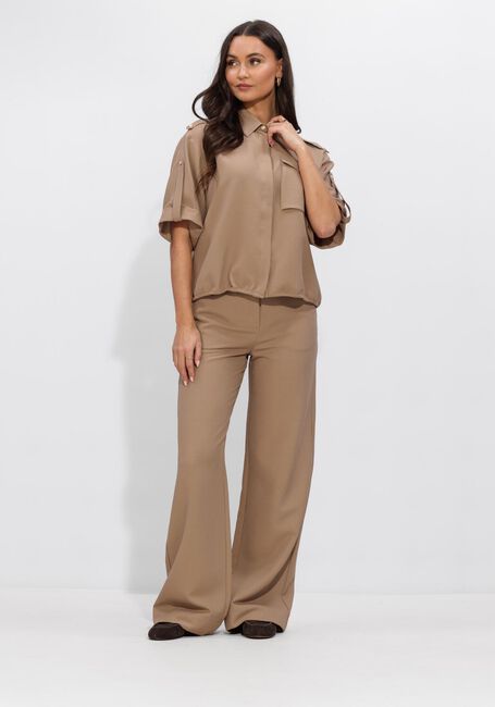 Camelfarbene STUDIO ANNELOES Blusen Nellie waffle blouse - large