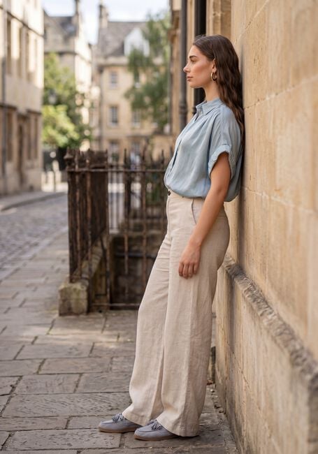 Blaue SUMMUM Blusen BLOUSE SHORT SLEEVES VISCOSE COTTON - large