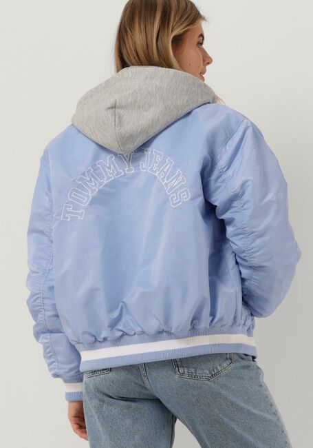 Blaue TOMMY JEANS Jack TJW GRAPHIC SATIN BOMBER JACKET - large
