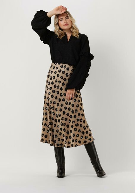 Taupe NEO NOIR Maxirock BOVARY DISTRESSED DOT SKIRT - large