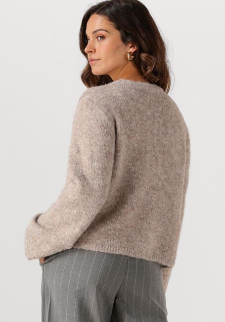 Beige OBJECT Strickjacke OBJSAGGIA RE L/S KNIT CARDIGAN - large