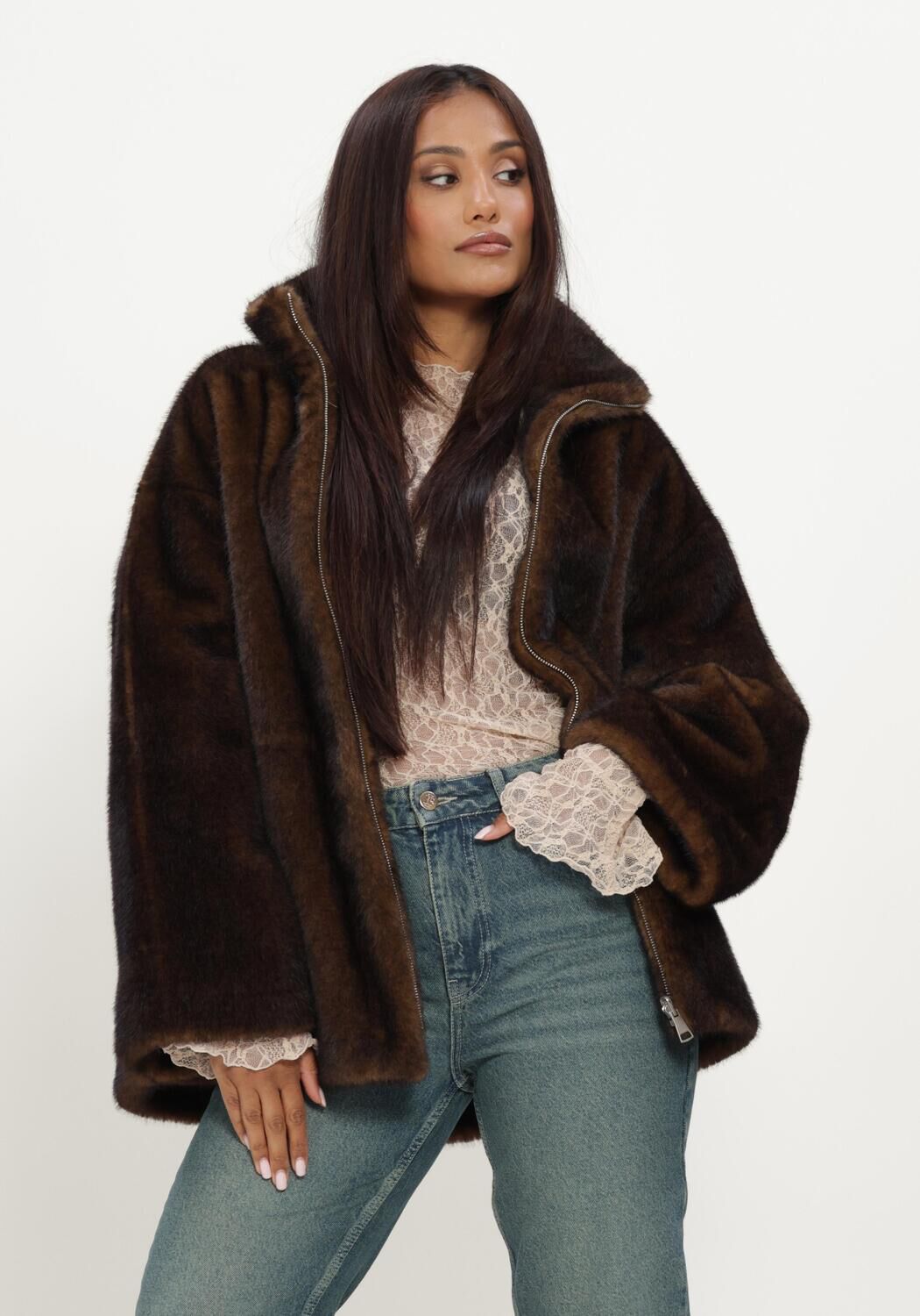Gr&uuml;ne STUDIO AR Fake-Fur-Jack FRANKIE FAUX MINK - large