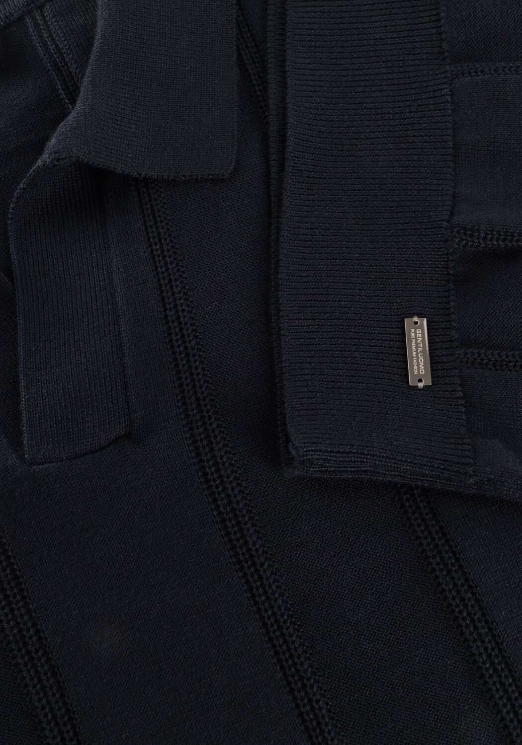 Dunkelblau GENTILUOMO Polo-Shirt POLO NO BUTTONS SS - large