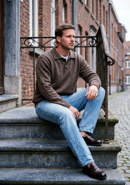 Braune THE GOODPEOPLE Pullover KPOLO - large