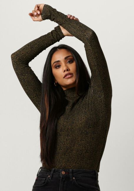 Dunkelgrün SCOTCH & SODA Tops & T-shirts ALL OVER PRINTED MOCKNECK LONG SLEEVED SHIRT - large