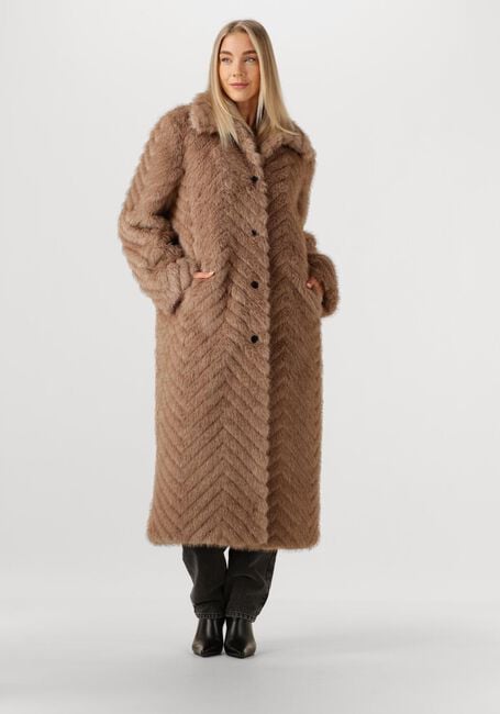 Taupe STUDIO AR Mäntel SCARLET FAUX MINK ZIGZAG - large