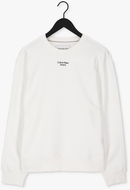 Weiße CALVIN KLEIN Sweatshirt STACKED LOGO CREW NECK - large