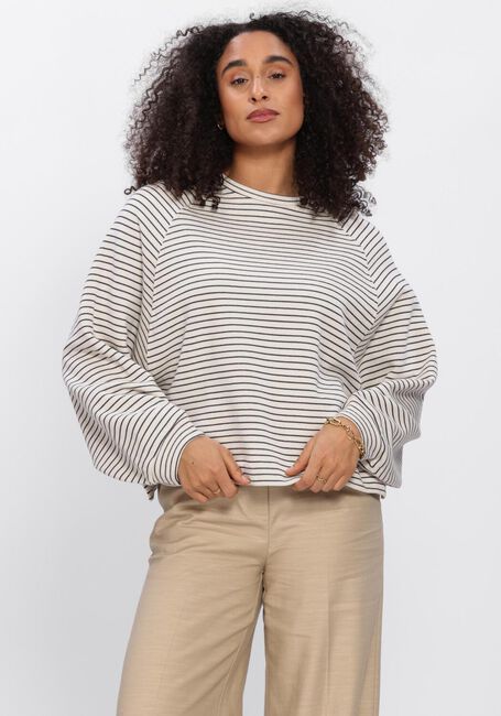 Wei&szlig;e ANOTHER LABEL T-shirt ALFLORI STRIPE SWEAT L/S - large