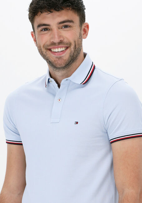 Hellblau TOMMY HILFIGER Polo-Shirt TOMMY TIPPED SLIM POLO - large