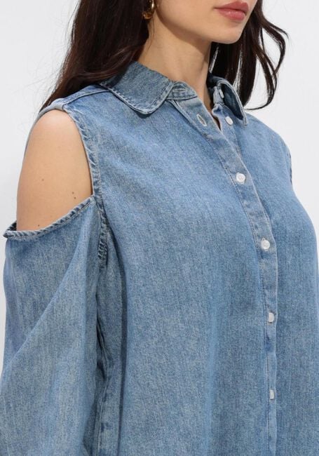 Blaue CATWALK JUNKIE Blusen OPEN SHOULDER DENIM BLOUSE - large