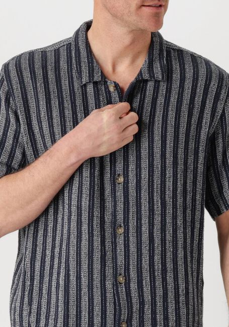 Blaue CAST IRON Casual-Oberhemd SHORT SLEEVE SHIRT YD STRIPE REGULAR FIT - large